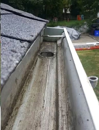 Clear gutter after professional gutter cleaning by Streak Free Cleaning, Salt Lake City