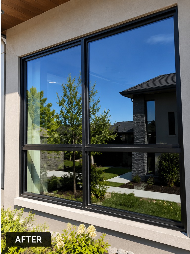 Crystal clear streak-free window after cleaning by Streak Free Cleaning, Salt Lake City